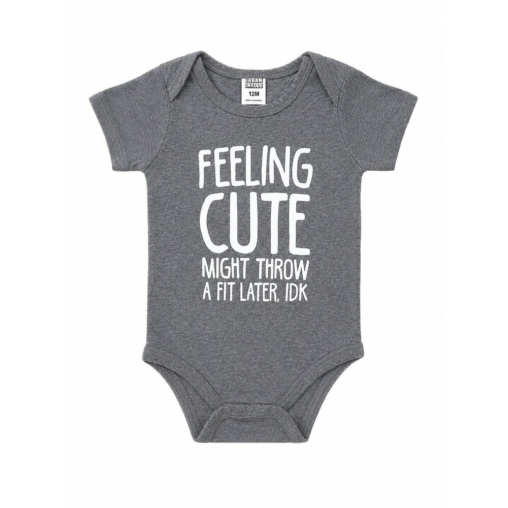 Urban Smalls 12M Gray Funny Graphic Bodysuit Onesie